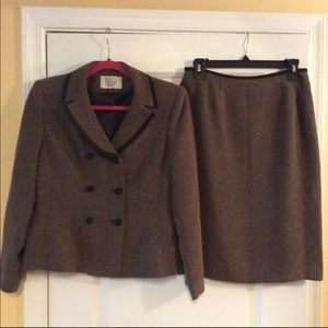 Olive Green Le Suit Skirt Suit